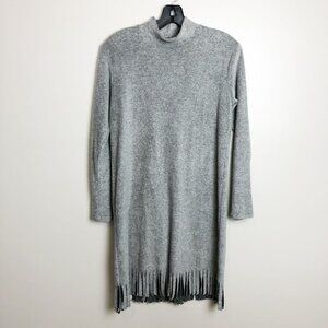 Trouble at the Mill Fringe Turtleneck Sweater Dress M